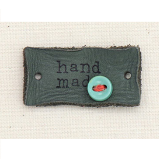 韩国进口皮标时尚水洗牛皮handmade布艺彩色装饰豪华卡通手作标签