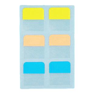 得力荧光膜书贴归类标签半透明小条索引贴学生用彩色便签抽取式分类防水贴纸指示页码笔记本文件夹图书标签贴