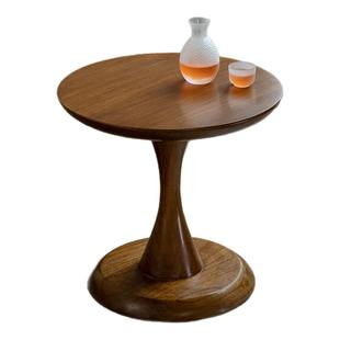 叕木|线轴边桌\中古复古风全实木沙发边几设计师柚木角几置物小桌