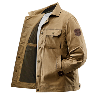 jeep工装夹克男士秋季2026新款宽松美式复古翻领休闲运动外套男款