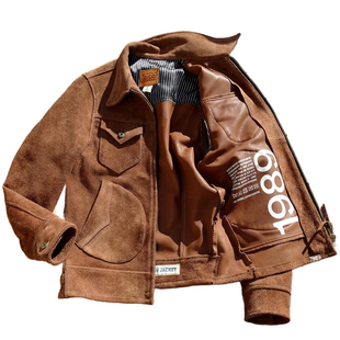 正反2作【无里衬】美产牛皮做旧脏洗美式复古西部农场主门多萨