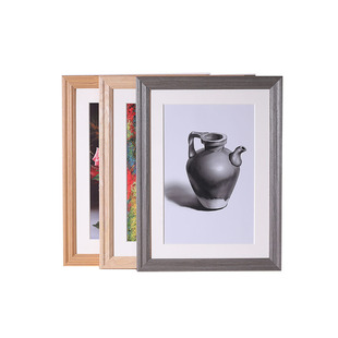 实木画框装裱任意大尺寸4k8开儿童素描拼图框4A3原木复古像框定制