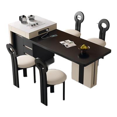 岩板中岛台餐桌一体伸缩吃饭桌子家用客厅现代简约高级小户型饭桌