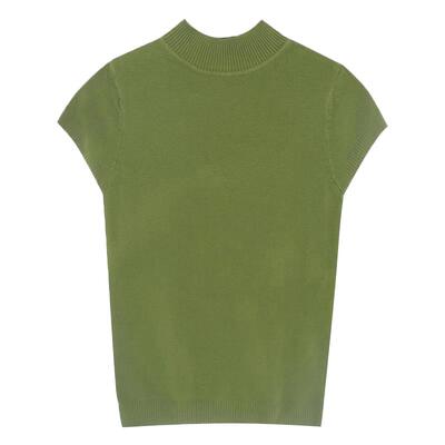 大码胖mm半高领短袖针织衫女打底衫内搭外穿毛衣T恤2025早春上衣