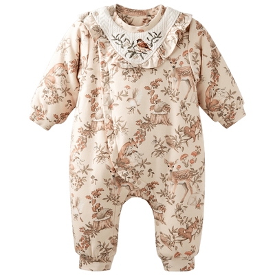 [绒绒森语]aqpa爱帕婴儿夹棉连体衣冬季保暖加厚棉服哈衣外出服萌