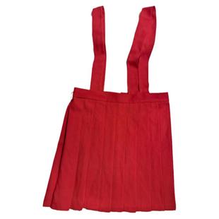 学院风学生百褶半身短裙COS迷你百搭裙红 日韩版女生校服背带裙子