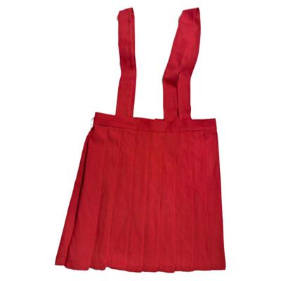 红蓝色背带裙学生裙小丸子百褶裙