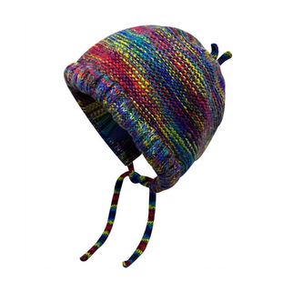 秋冬季加厚显脸小复古针织帽休闲毛球帽女逛街毛线针织套头帽加绒