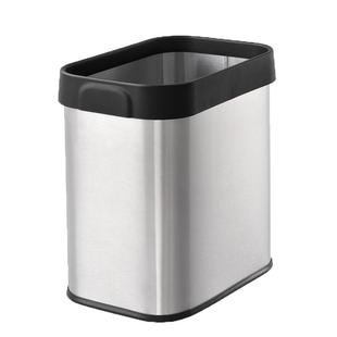 加厚不锈钢垃圾桶无盖家用分类带压圈长方形卫生间客厅防滑收纳桶