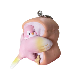 日本扭蛋鹦鹉面包小鸟2挂件抱住面包鸟2玄凤文鸟元旦儿童节礼物