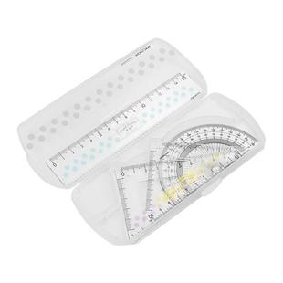 日本KOKUYO国誉尺子套装学生考试专用测量几何制图绘画图表亚克力尺子套装三角尺量角器波浪直尺子开学文具