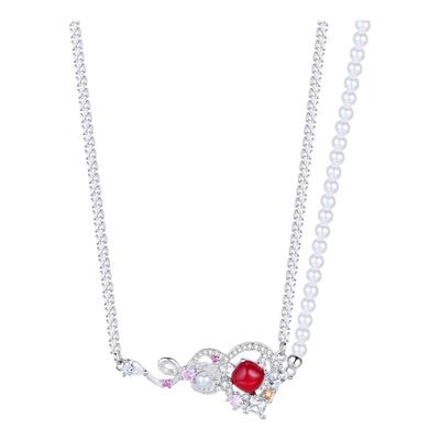 PP饰品《来福》新中式葫芦珍珠项链女小众设计感红色锁骨链choker