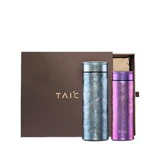 TAIC纯钛保温杯茶杯情侣限定礼盒套装情人节礼物送老婆实用高档