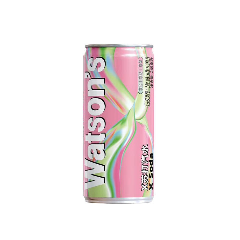 屈臣氏X苏打汽水椰林飘香265ml/24罐整箱 荔枝马天尼百香果伏特加