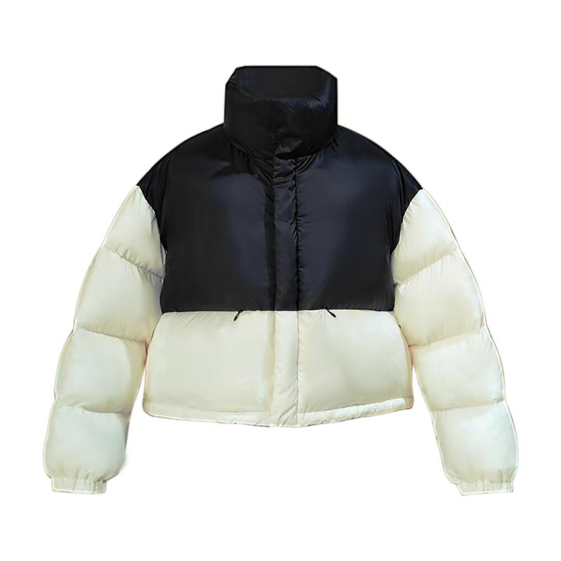 时髦精撞色小短款95鹅绒面包服