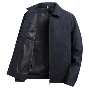 雪中飞中老年爸爸春装夹克外套男厚实耐磨翻领商务休闲茄克衫上衣