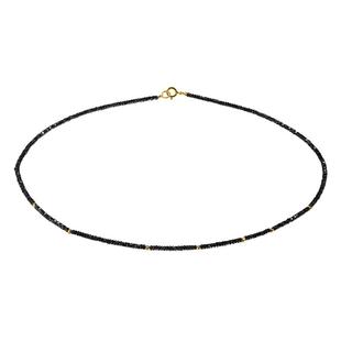 海蒂珠宝 摇光2-3mm黑尖晶石项链18K金扣女时尚锁骨链送女友