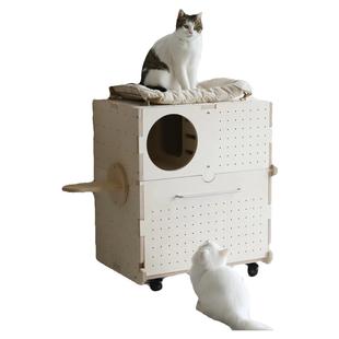 PurrKnave防外溅猫砂柜顶入式猫砂盆全封闭防臭超大号双层猫厕所