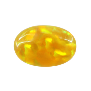 蛋形平底素面人造彩色澳宝OPAL 椭圆形欧泊石宝石裸石镶耳夹FI09