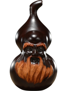 黑檀木雕寿星公摆件实木雕刻