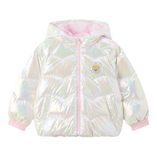 PawinPaw卡通小熊童装秋冬女宝宝后背翅膀炫彩羽绒服保暖