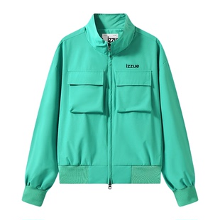 i.t izzue孔雀绿美式廓形情侣同款工装飞行夹克秋季新款潮流外套