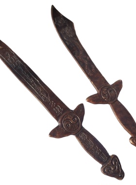 道家黄铜雨渐七星八卦宝剑