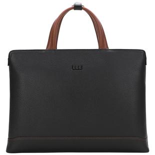 ELLE HOMM手提包横款商务公文包真皮男款高级感细腻头层牛皮挎包