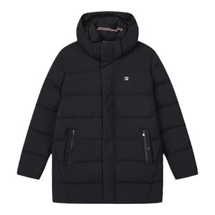 FILA斐乐男子中长羽绒服冬季百搭时尚保暖短款运动连帽羽绒外套