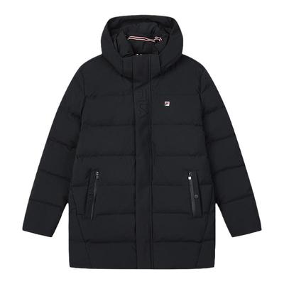 FILA中长羽绒服短款运动连帽外套