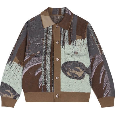 [毛怪]蓬马大童毛衣开衫纽扣图案棉质春装男女儿童pomme de terre