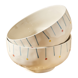 奶油风陶瓷8寸汤碗大碗家用2025新款高颜值6寸面碗泡面碗吃面条碗