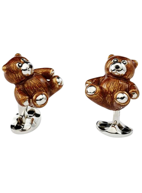 圣诞礼物纯银Teddy袖扣英国发