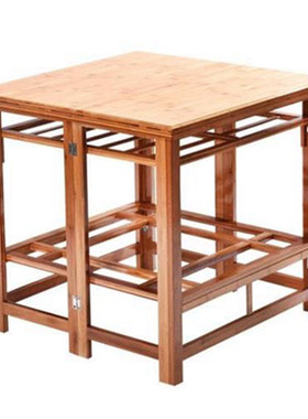 实木烤火架多功能正方形取暖桌