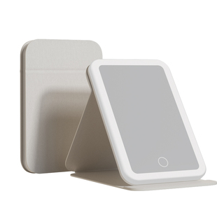 化妆镜带灯led便携折叠台式桌面可立学生宿舍家用镜子智能美妆镜