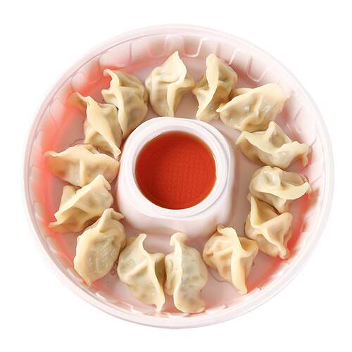饺子打包盒一次性圆形外卖冷冻熟水饺专用蒸饺高档食品级商用盒子