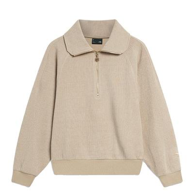 李宁户外女子翻领半拉链翻领卫衣