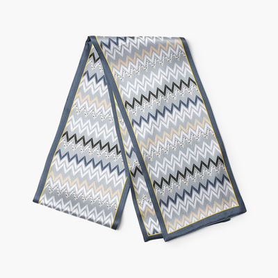 100%桑蚕丝印花围巾男士真丝长条丝巾 秋冬季西装衬衫 保暖围脖子