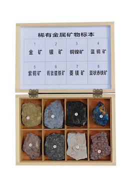 8种天然原矿石稀有金属矿物标本