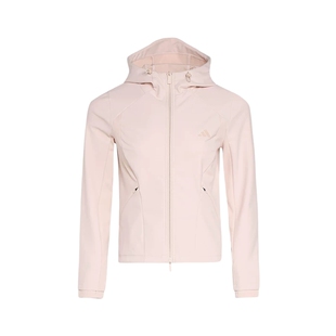 adidas阿迪达斯运动休闲修身软壳连帽外套26春女针织夹克 KH2670