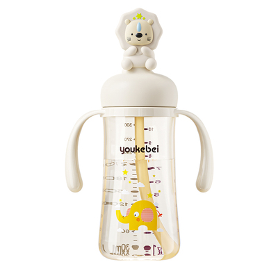 婴儿吸管学饮杯1-2-3岁以上直饮儿童水杯PPSU宝宝奶瓶防呛6个月起