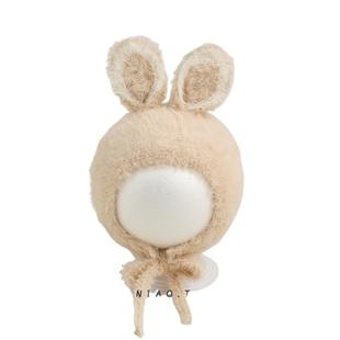 婴儿帽子冬款毛绒帽男女宝宝系绳护耳包头帽婴幼儿可爱超萌套头帽