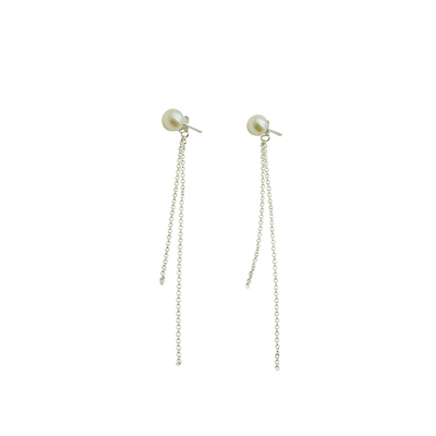 TYUSHA后挂式淡水珍珠不褪色耳钉