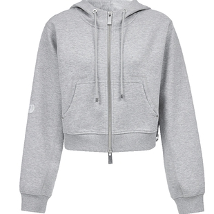 ONLY春季时尚撞色抽绳下摆设计宽松落肩连帽短款卫衣上衣女