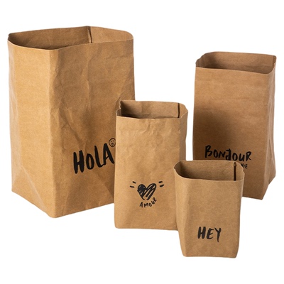 霜山牛皮纸可水洗花盆环保收纳袋