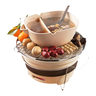 容山堂粗陶围炉煮茶壶煮茶器户外煮茶桌炭炉煮奶茶陶罐煮茶砂锅