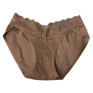 内裤女生无痕冰丝2026新款性感蕾丝边女款中腰纯欲高叉女士三角裤
