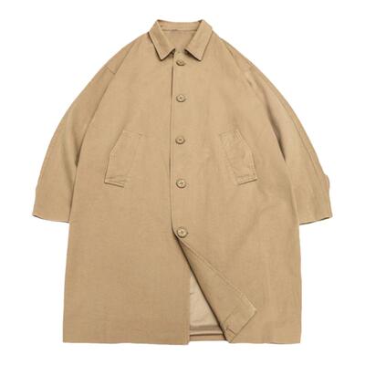 韩版复古中长款宽松风衣外套男