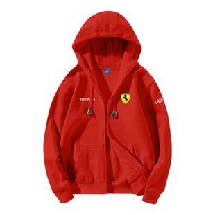 labubu拉布布联名法F1拉利车队赛车服开衫卫衣男女儿童装学生外套