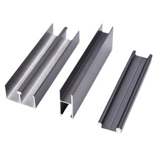 推拉门玻璃轨道双轨槽道滑轮导槽道槽轨槽铝合金道条静音移门滑轨